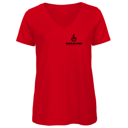 Awaaknng Flame Damen V-Neck T-Shirt